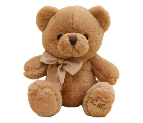 Plush Mascot Cuddly Toy Big Teddy Bear With Bow Brown 40cm