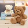 Plush Mascot Cuddly Toy Big Teddy Bear With Bow Brown 40cm