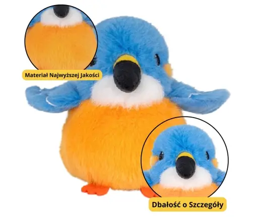 Plush Mascot Cuddly Toy Bird Blue Orange 12cm