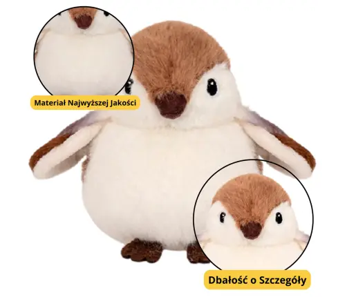 Plush Toy Sparrow Bird Brown 12cm
