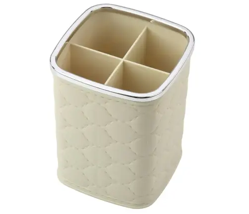 Brush Organizer, Four Compartments, White, 12 x 9.5cm