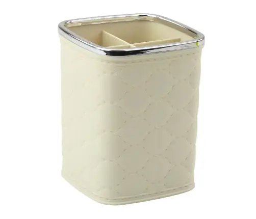 Brush Organizer, Four Compartments, White, 12 x 9.5cm