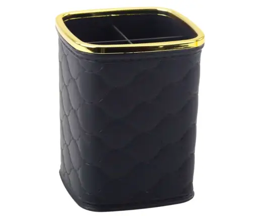 Brush Organizer, Four Compartments, Black, 12 x 9.5cm