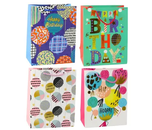 Paper Gift Bag Birthday Patterns 23 x 18 x 10.5 cm