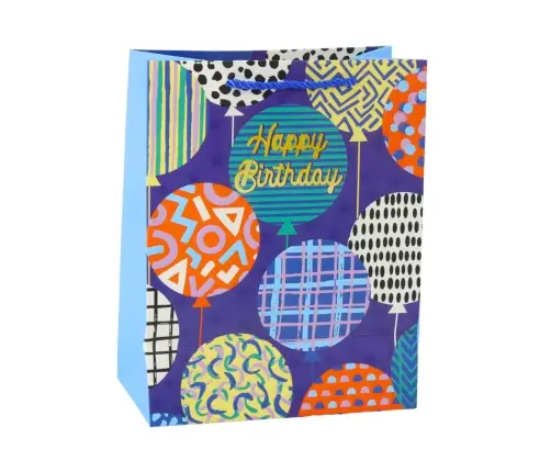 Paper Gift Bag Birthday Patterns 23 x 18 x 10.5 cm