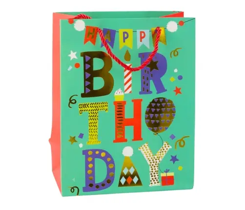 Paper Gift Bag Birthday Patterns 23 x 18 x 10.5 cm