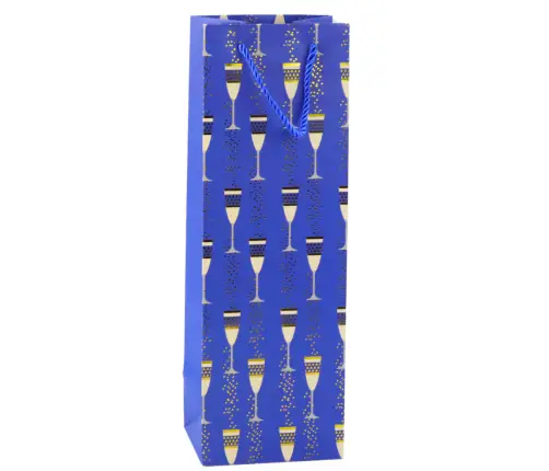 Bottle Gift Bag Glasses Motif 36 x 12 x 10 cm