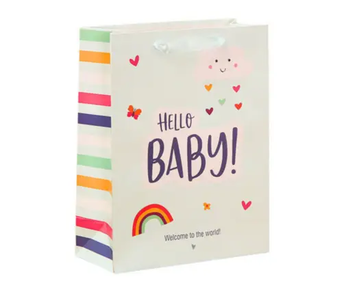 Hello Baby Little One Baby Gift Bag 36 x 12 x 10cm