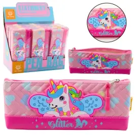 Pencil Case School Kit with Unicorn Pink 20 x 8.5cm