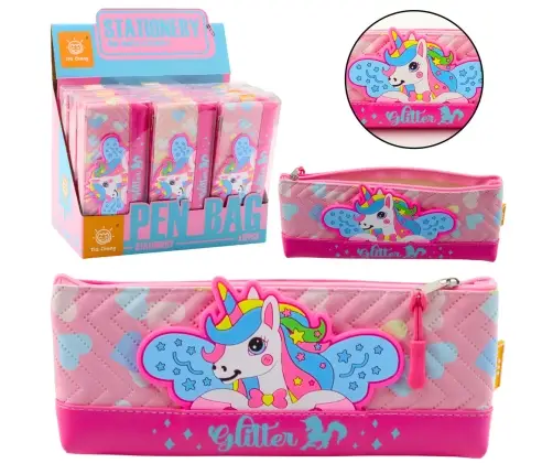 Pencil Case School Kit with Unicorn Pink 20 x 8.5cm