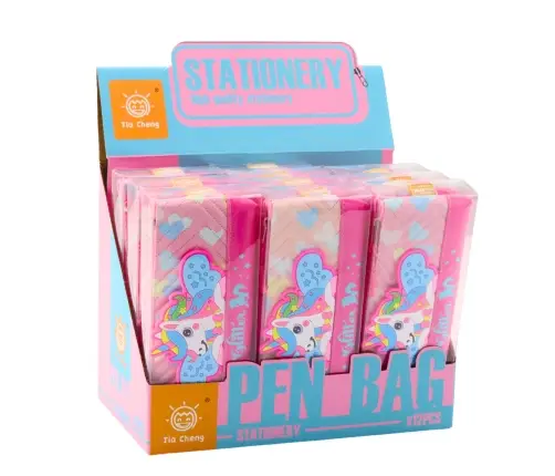 Pencil Case School Kit with Unicorn Pink 20 x 8.5cm