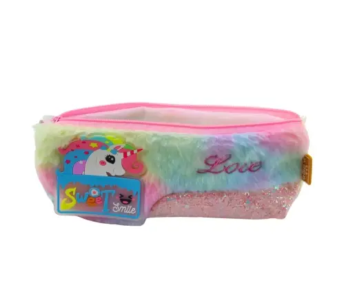 Plush Pencil Case With Unicorn Shiny Elements Unicorn Colorful