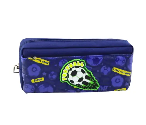 Pencil Case School Organizer with Football Navy Blue