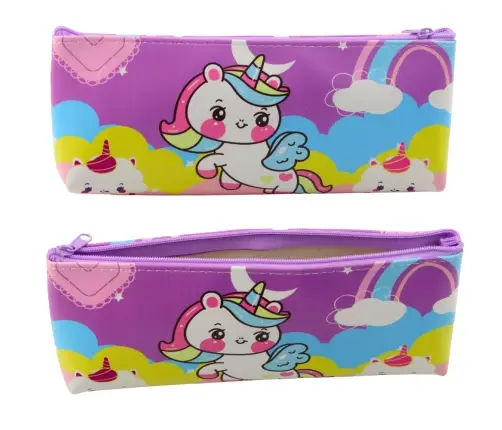 School Pencil Case for Girls with Unicorn Motif Colorful Pastel School Pencil Case for Girls with Unicorn Motif Colorful Pastel