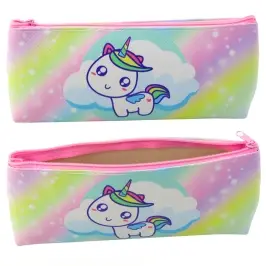 School Pencil Case for Girls Unicorn Pastel Rainbow Colorful