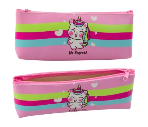 School Pencil Case for Girls Unicorn Pastel Pink