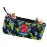 Pencil Case Space Dinosaur Pixels Blue Green 20x8cm