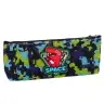 Pencil Case Space Dinosaur Pixels Blue Green 20x8cm