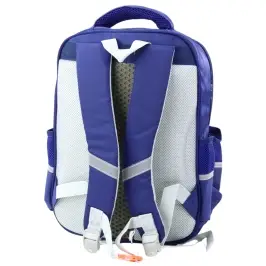 School Backpack Patches With Dinosaurs Chest Strap Navy Blue 39x27x15cm