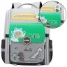 School Backpack With Dinosaurs Chest Strap Gray Green 21L 39cm