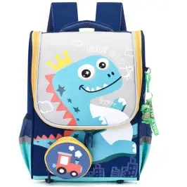 Dinosaur School Backpack Bag With Locomotive Pendant 21L Dinosaur School Backpack Bag With Locomotive Pendant 21L