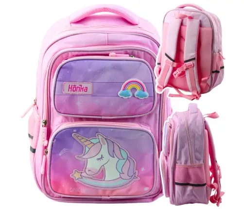 Unicorn School Backpack Chest Strap Pink 20L