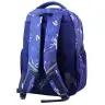 School Backpack Dinosaurs Patch T-Rex Chest Strap Navy Blue 20L