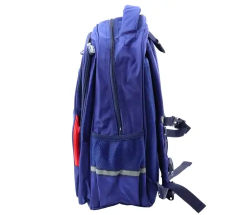 School Backpack With Patch Chest Strap Navy Blue 20L