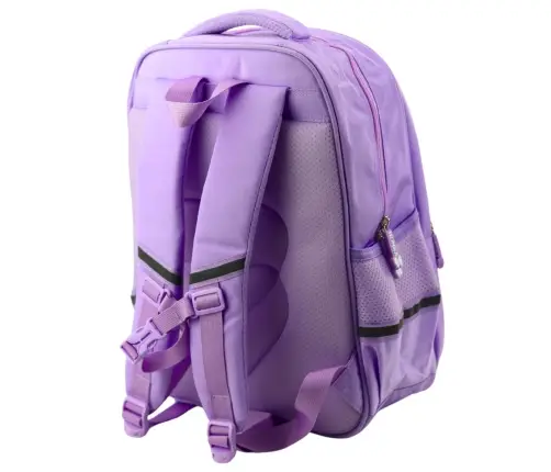 School Backpack With White Cat Chest Strap Purple 20L