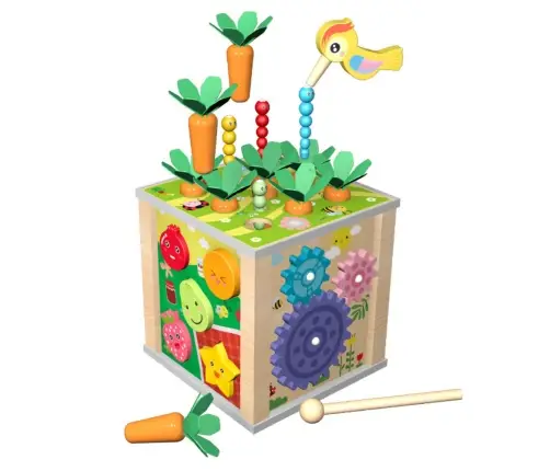 Wooden Cube Educational Sensory Multifunctional 6in1 Wooden Cube Educational Sensory Multifunctional 6in1