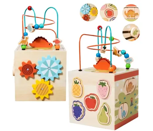 Educational Cube Sensory Sorter 5 Levels Wooden