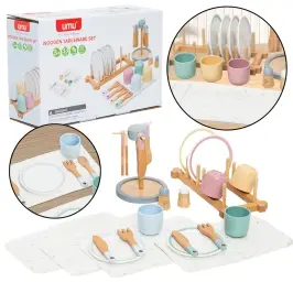 Wooden Children's Tableware Set Tableware Stand 33El