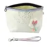 Pencil Case Cosmetic Bag Bow Shiny Dots White 23x16cm