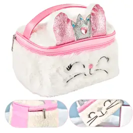Plush Children's Cosmetic Bag Bunny Glitter White 20cm