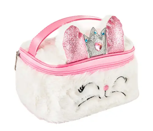 Plush Children's Cosmetic Bag Bunny Glitter White 20cm