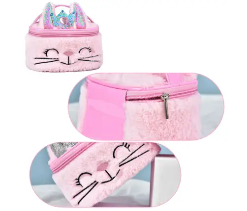 Plush Children's Cosmetic Bag Bunny Glitter Pink 20cm Plush Children's Cosmetic Bag Bunny Glitter Pink 20cm