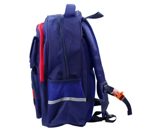Children's School Backpack Chest Strap Navy Blue Red Space 38x28x19cm