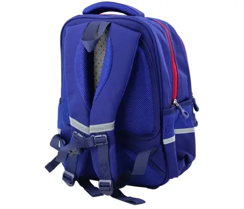 School Backpack Chest Strap Navy Blue Red 20L