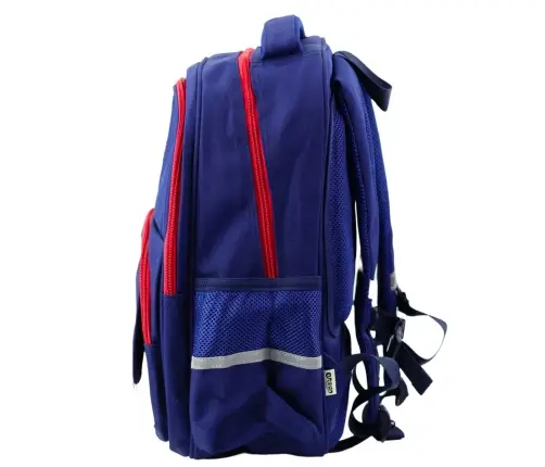 School Backpack Chest Strap Navy Blue Red 20L