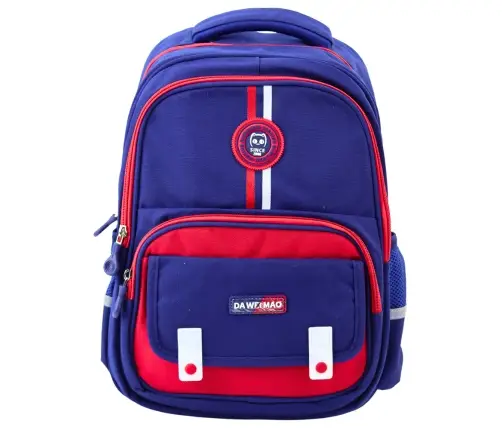 School Backpack Chest Strap Navy Blue Red 20L