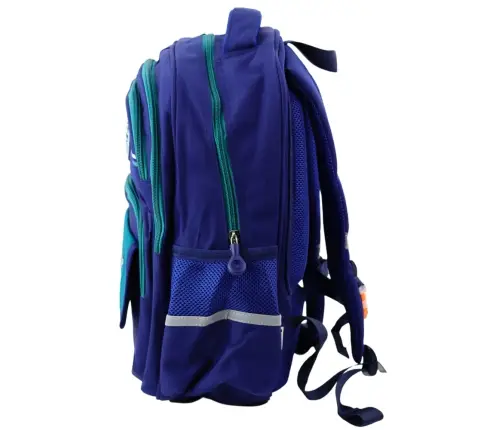 Children's School Backpack Chest Strap Navy Blue Green 38x28x19 cm