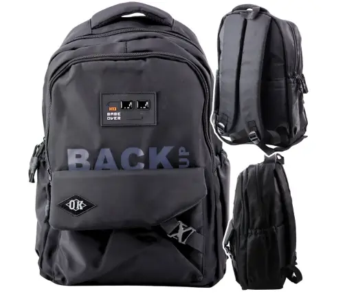 City School Backpack 6 Pockets Black 23L