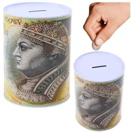 Piggy bank Metal box 200 złoty banknote 16x12cm