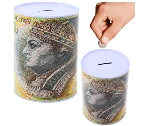 Piggy bank Metal box 200 złoty banknote 16x12cm