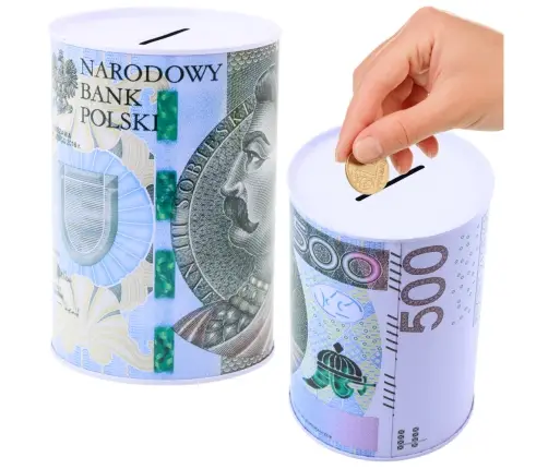 Metal Money Box For Children 500 Zloty Banknote 15 x 10.5cm