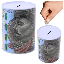 Piggy bank Metal box 500 złoty banknote 16x12cm