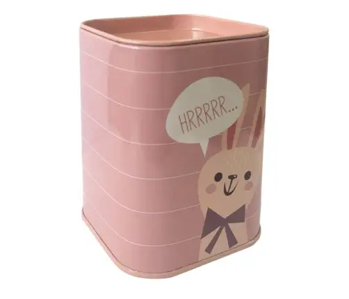 Piggy bank Fox Metal Learning to save Green 11x8cm