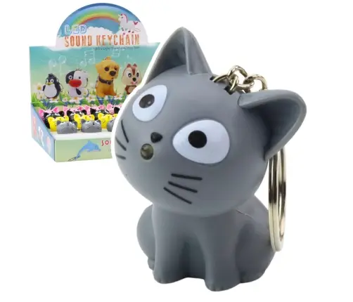Backpack Keychain Kitten LED Flashlight Sounds Mix Color