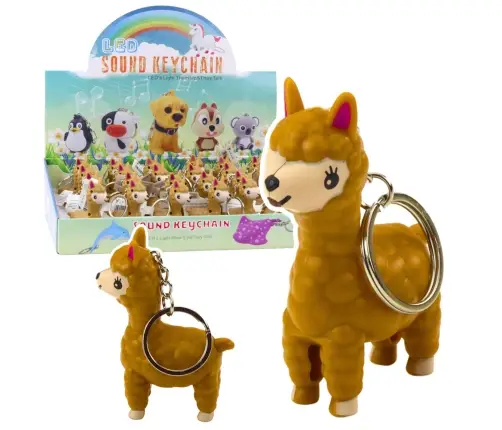 Backpack Keychain Llama Alpaca LED Flashlight Sounds