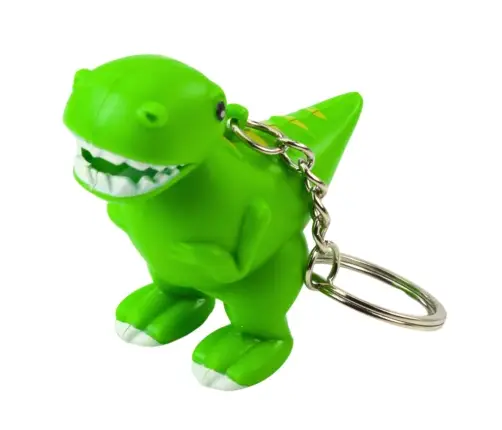 Dinosaur Backpack Keychain LED Flashlight Sounds Mix Color